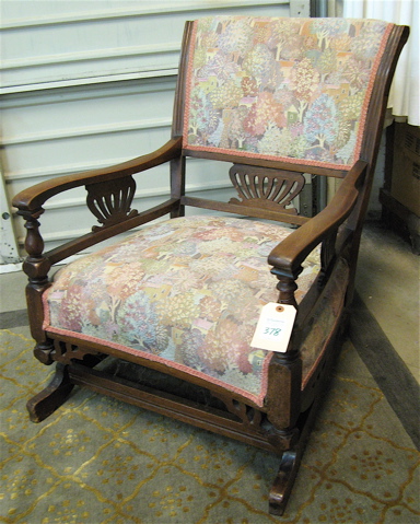 Appraisal: LATE VICTORIAN PLATFORM ROCKING CHAIR English early th century with