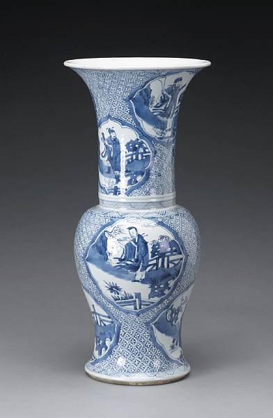 Appraisal: A blue and white porcelain yenyen vase Kangxi Thickly potted