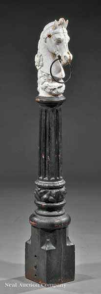 Appraisal: An Antique American Cast Iron Hitching Post th c fluted