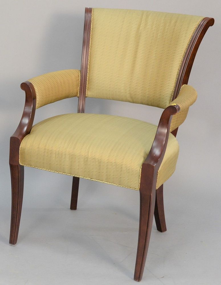 Appraisal: Baker upholstered mahogany armchair Estate of Marilyn Ware Strasburg PA