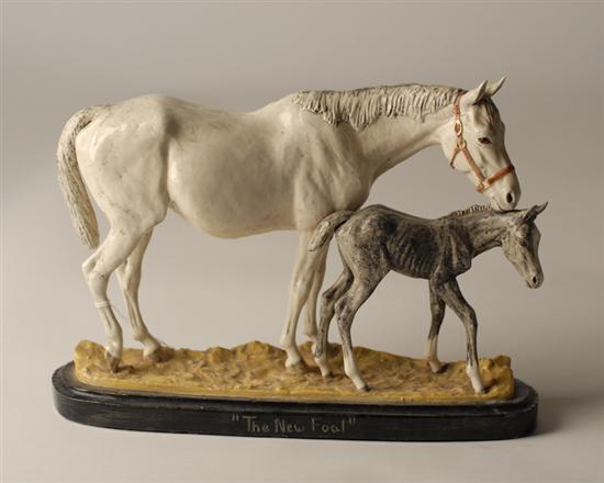 Appraisal: Glazed Horse Figure The New Foal signed M Newman to