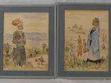 Appraisal: Two framed watercolour African scenes signed Eric Wale South African