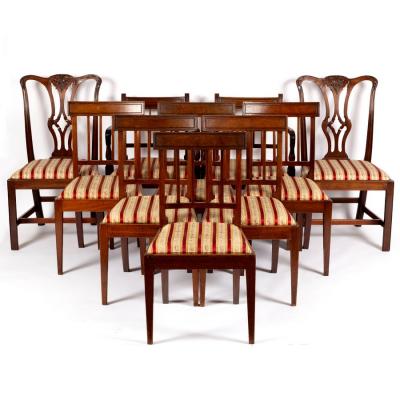 Appraisal: A set of eight th Century mahogany rail back dining