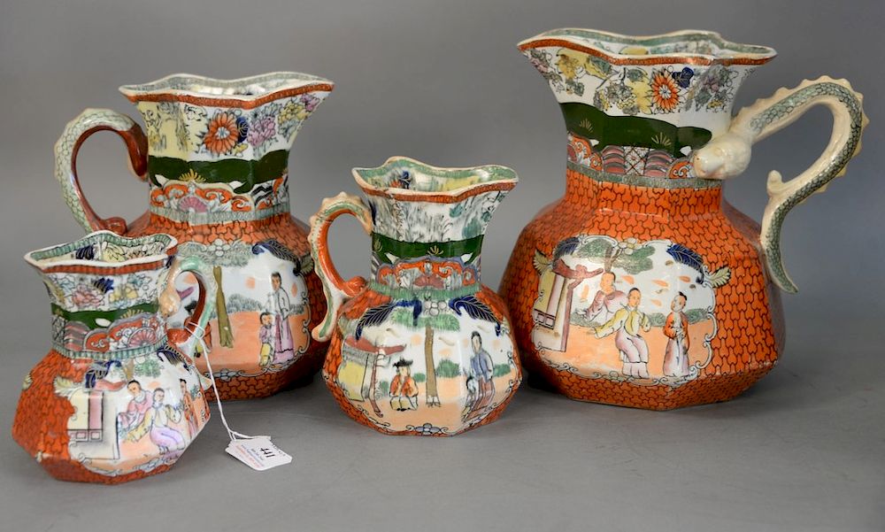 Appraisal: Set of four mason graduated pitchers tallest in Set of