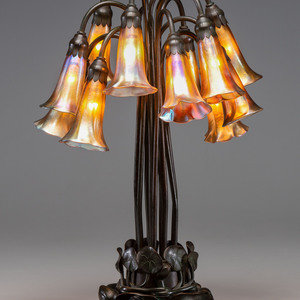 Appraisal: Tiffany Studios American Early th Century Twelve-Light Lily Table Lamp