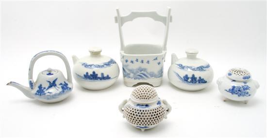 Appraisal: A Collection of Six Hirado Style Porcelain Vessels comprised of