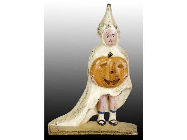 Appraisal: Halloween Girl Cast Iron Doorstop Description Reproduction Condition GOOD Size