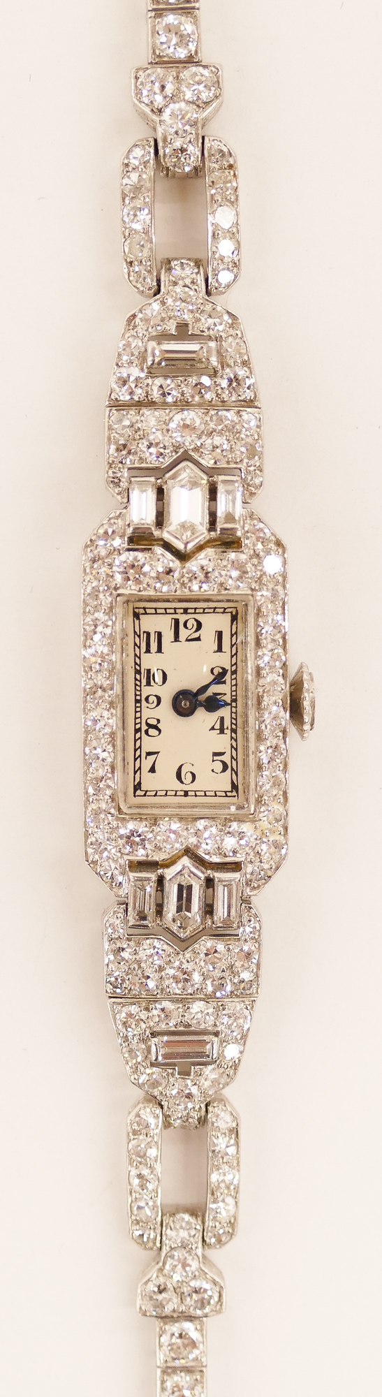 Appraisal: Lady's Patek Philippe Platinum Diamond Band Wristwatch '' Art Deco