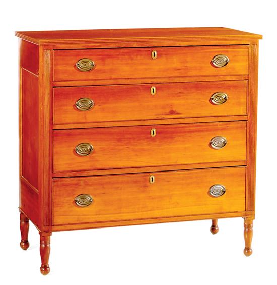 Appraisal: Mid-Atlantic Federal cherry chest of drawers circa rectangular top with