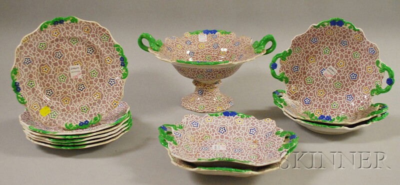 Appraisal: Twelve-piece English Transfer Indiana Pattern Staffordshire Partial Luncheon Set including