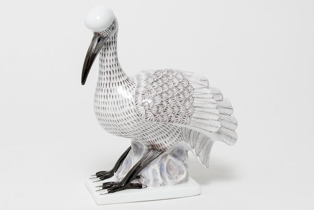 Appraisal: Raynaud Limoges Carven Porcelain Ibis Bird Figure Raynaud Limoges Carven