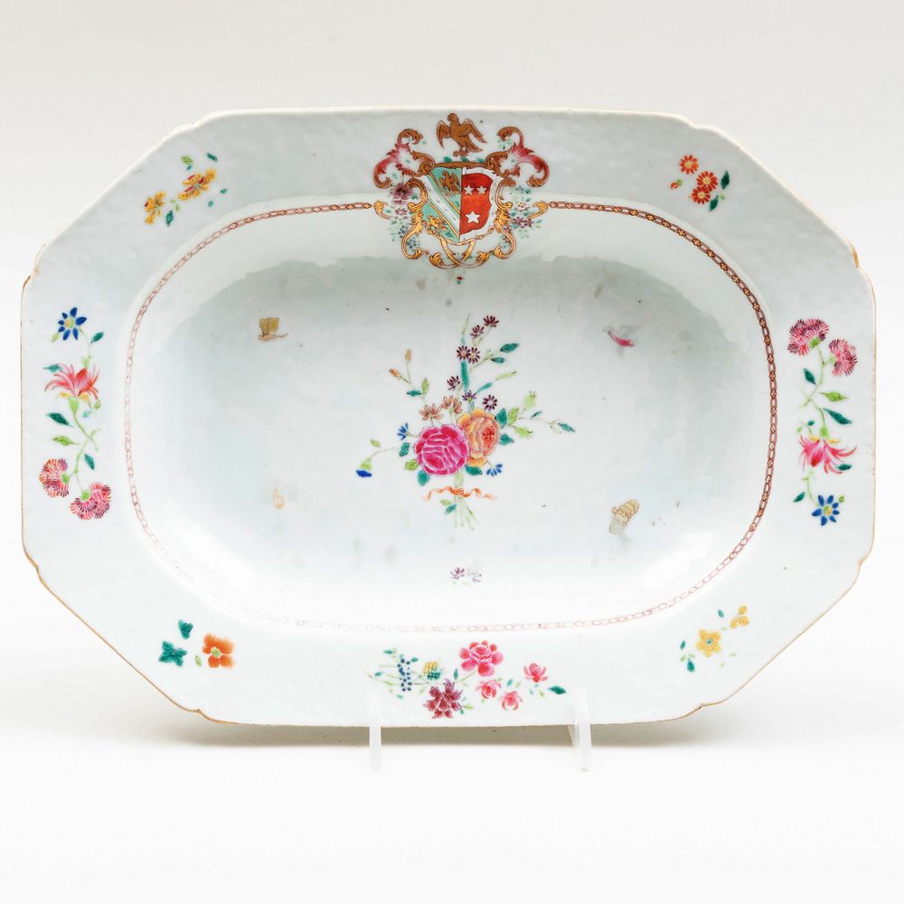 Appraisal: Chinese Export Porcelain Armorial Tureen Stand and a Monogrammed Small