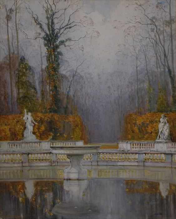 Appraisal: ISIDORE ROSENSTOCK - FOUNTAIN AT VERSAILLES Watercolor on artist's board