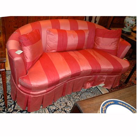 Appraisal: Silk Upholstered Curved Settee Estimate -