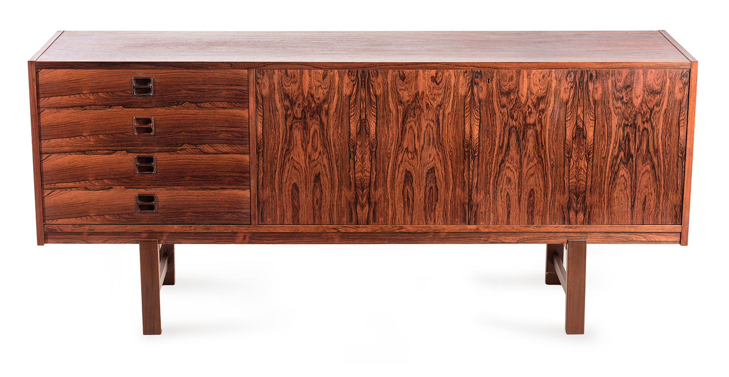 Appraisal: ERIK WORTS SIDEBOARD Rosewood four drawers and two doors Denmark