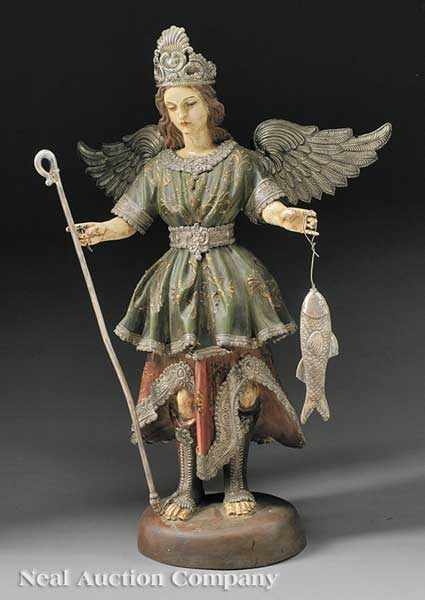 Appraisal: A Spanish Colonial Carved and Polychromed Wood Figure of the