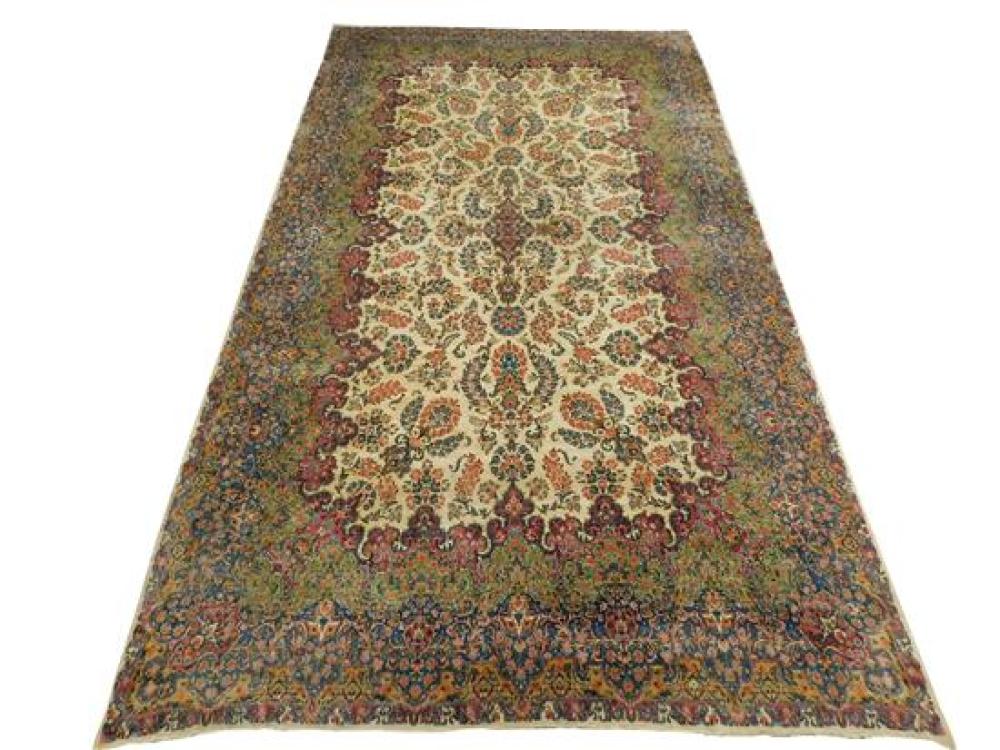 Appraisal: RUG Semi-antique Persian Kirman carpet ' x ' wool on