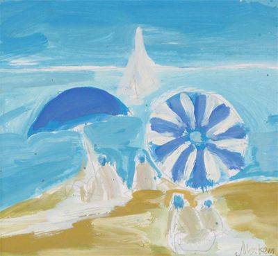 Appraisal: Markey Robinson Irish - Seaside sketch Signed Gouache on board