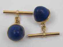 Appraisal: A pair of yellow metal tests ct gold lapis lazuli