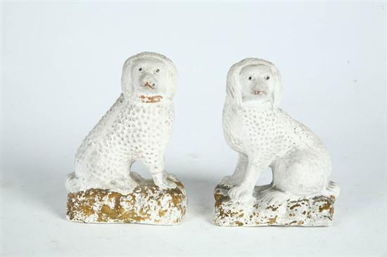 Appraisal: PAIR OF CHALK DOGS American late th century Facing seated