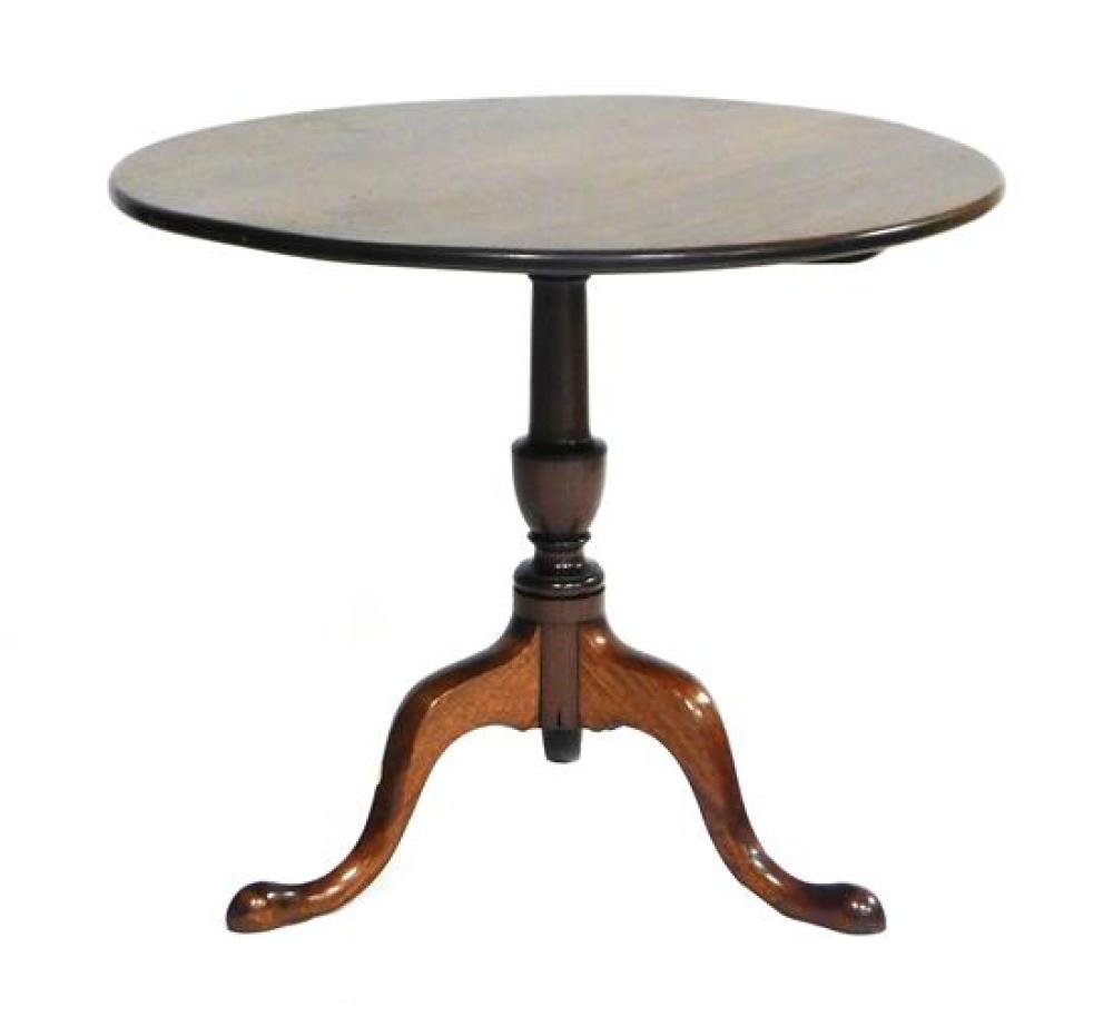 Appraisal: Late th C Queen Anne style tilt-top tea table mahogany