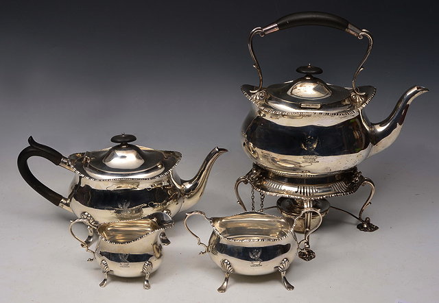 Appraisal: A GEORGE V FOUR PIECE SILVER TEA SET consisting of