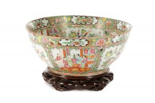 Appraisal: th C Chinese Export Rose Medallion Punch Bowl Chinese th