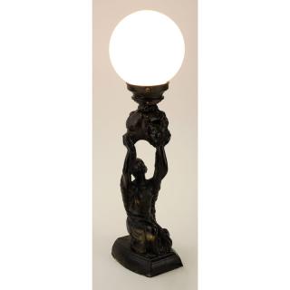 Appraisal: La Belle Specialty Co Art Deco White Metal Lamp with