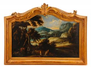 Appraisal: Hudson River School Oxbow Landscape w Figures Hudson River School