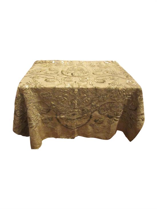 Appraisal: Sale Lot A Metallic Thread Embroidered Table Cover embellished with