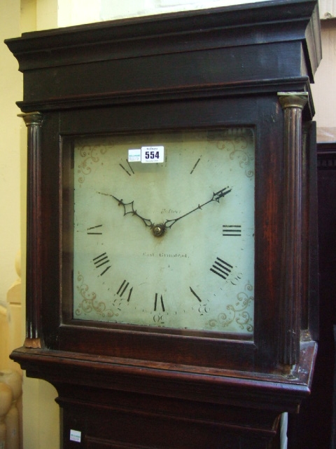 Appraisal: A th century oak eight day long case clock the