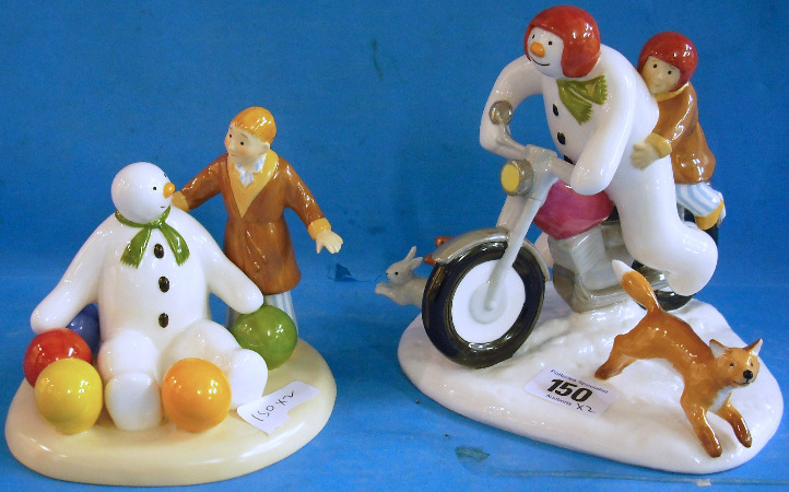 Appraisal: Coalport Snowman Tableaux Hold On Tight and Soft Landing limited