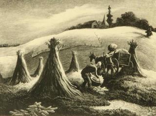 Appraisal: THOMAS HART BENTON - PENCIL SIGNED LITHOGRAPH Titled 'Loading Corn'