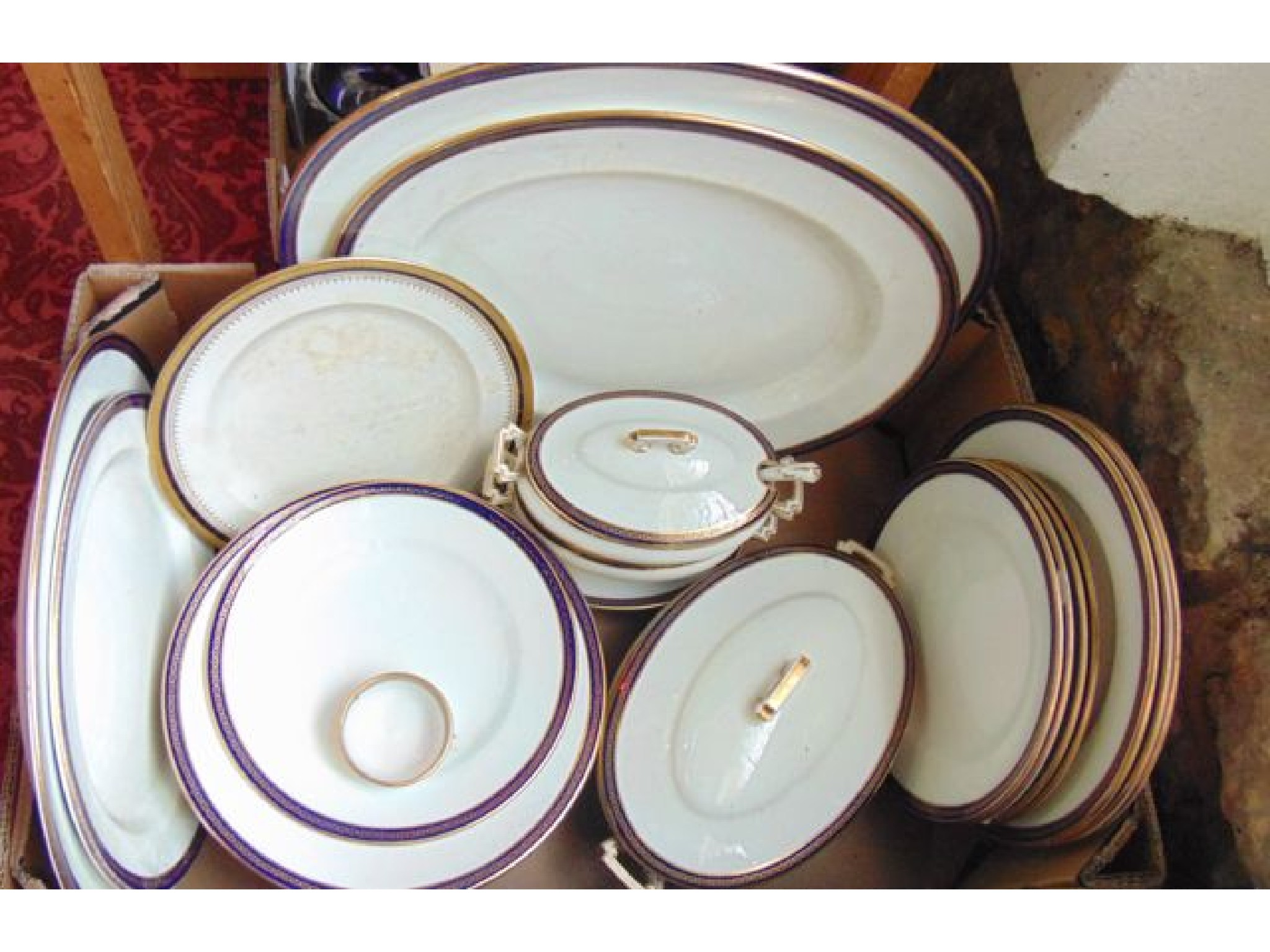 Appraisal: A collection of Copeland Spode dinner wares with blue and