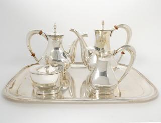 Appraisal: SILVER TEA SET Continental th Century Marked Including a teapot