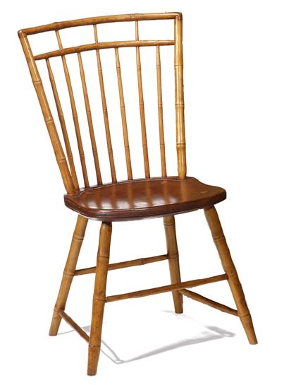 Appraisal: Birdcage Windsor side chair john wire active - philadelphia pa