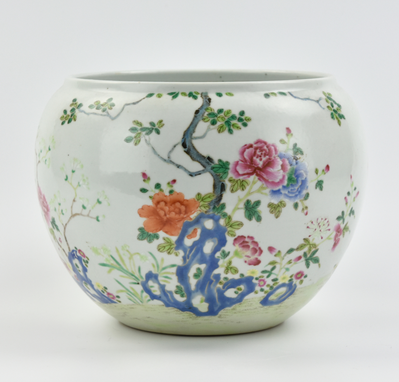 Appraisal: painted with peonies blossom flowering plants in pink and orange