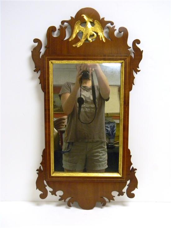 Appraisal: Chippendale th C wall mirror mahogany frame gilt phoenix in