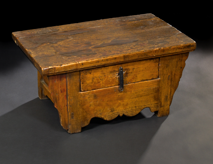 Appraisal: Chinese Softwood Footstool th century modeled after an altar coffer