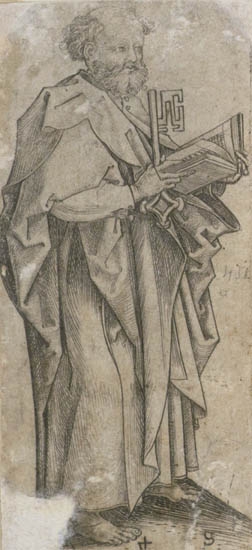 Appraisal: MARTIN SCHONGAUER Two engravings St Peter circa St Simon circa