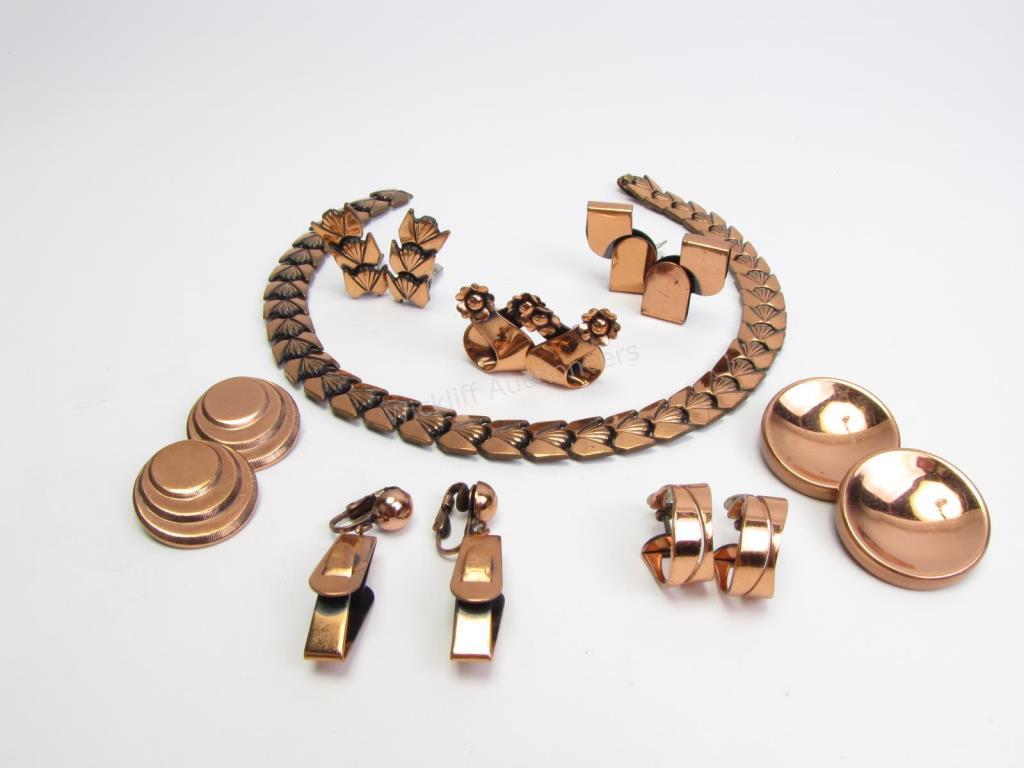 Appraisal: A collection of vintage Renoir copper jewelry including seven pair