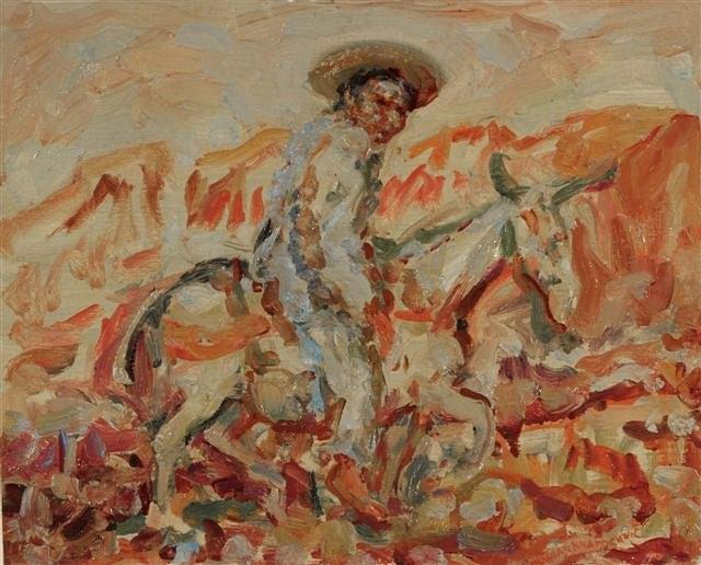 Appraisal: MARIAN KRATOCHWIL Polish - Spanish peasant riding a donkey in