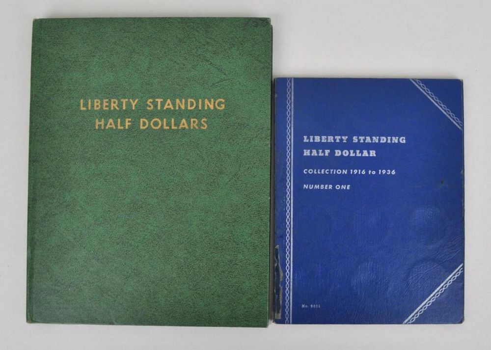 Appraisal: Two Partial Books US Liberty Walking Half Dollars examples many