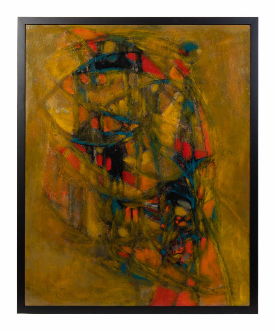 Appraisal: SEYMOUR FOGEL ABSTRACT SPLASHES OF COLOR O B Seymour Fogel