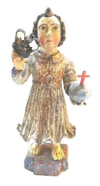 Appraisal: A Spanish colonial polychrome wood figure of the Christ child