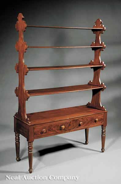 Appraisal: A Good American Mahogany What-Not of Gothic Inspiration early th