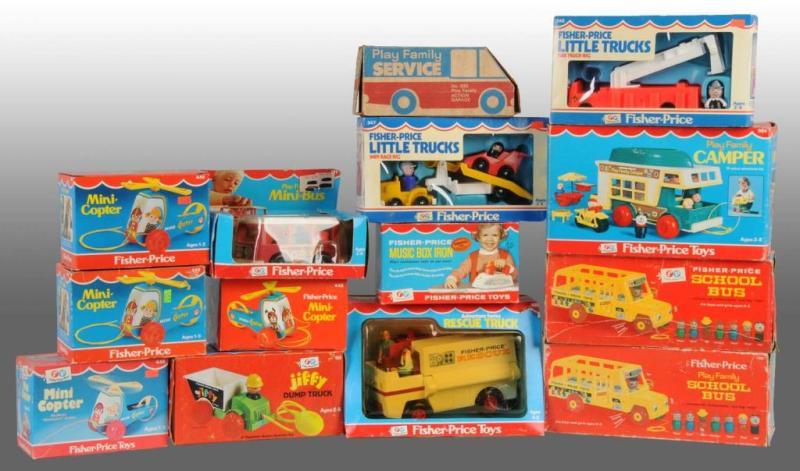 Appraisal: Lot of Fisher Price Boxed Vehicle Toys Description American s