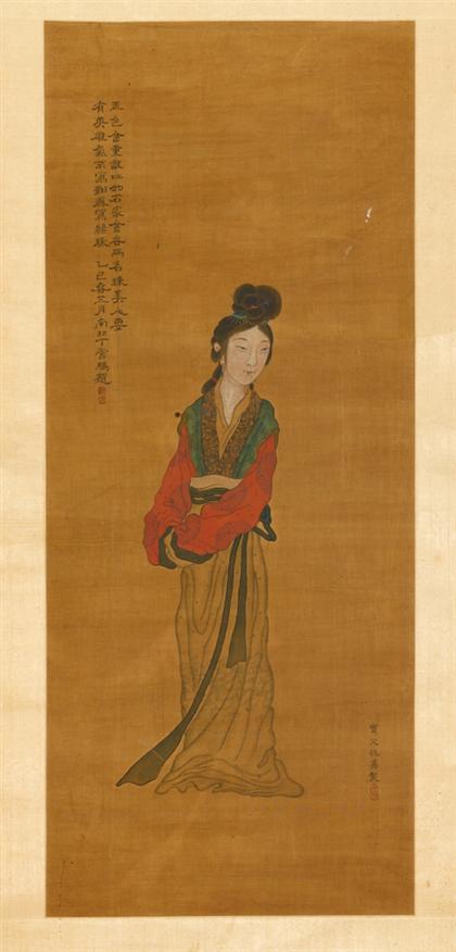 Appraisal: Chinese painted hanging scroll attributed to Ding Yunpeng attributed to