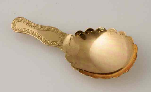 Appraisal: A George III ct gold caddy spoon circa with shaped