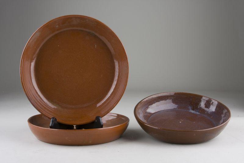 Appraisal: Joe Owen Earthenware Dirt Dishes bottom with inscribed signature From